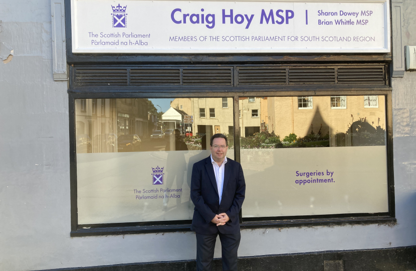 Craig Hoy MSP outside of his office.