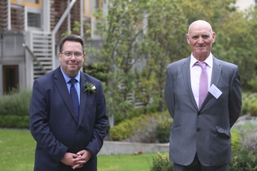 Craig Hoy MSP and Rab Moran at the opening ceremony of the Scottish Parliament