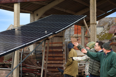 Replica of a single solar panel to scale